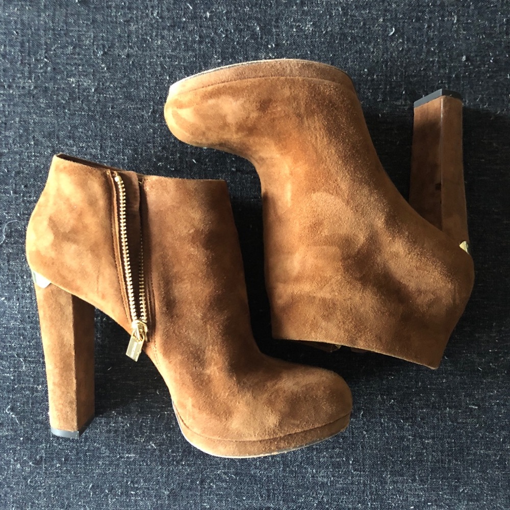 Michael Kors Haven Platform Bootie - Cognac/Gold
